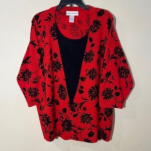 Cathy Daniels Sweater with attached shell Size 2x